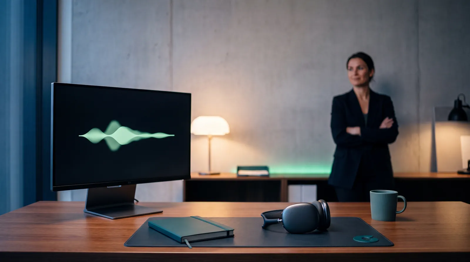 AI voice agent answering an inbound sales lead while a professional supervises