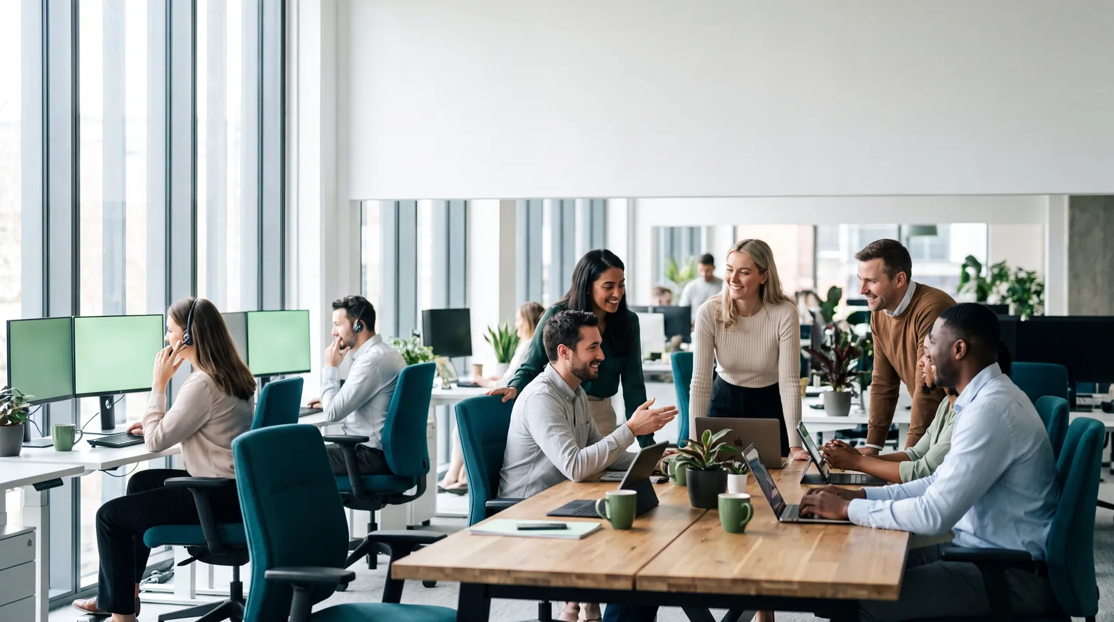 Coordinated sales team working in sync as one connected revenue engine