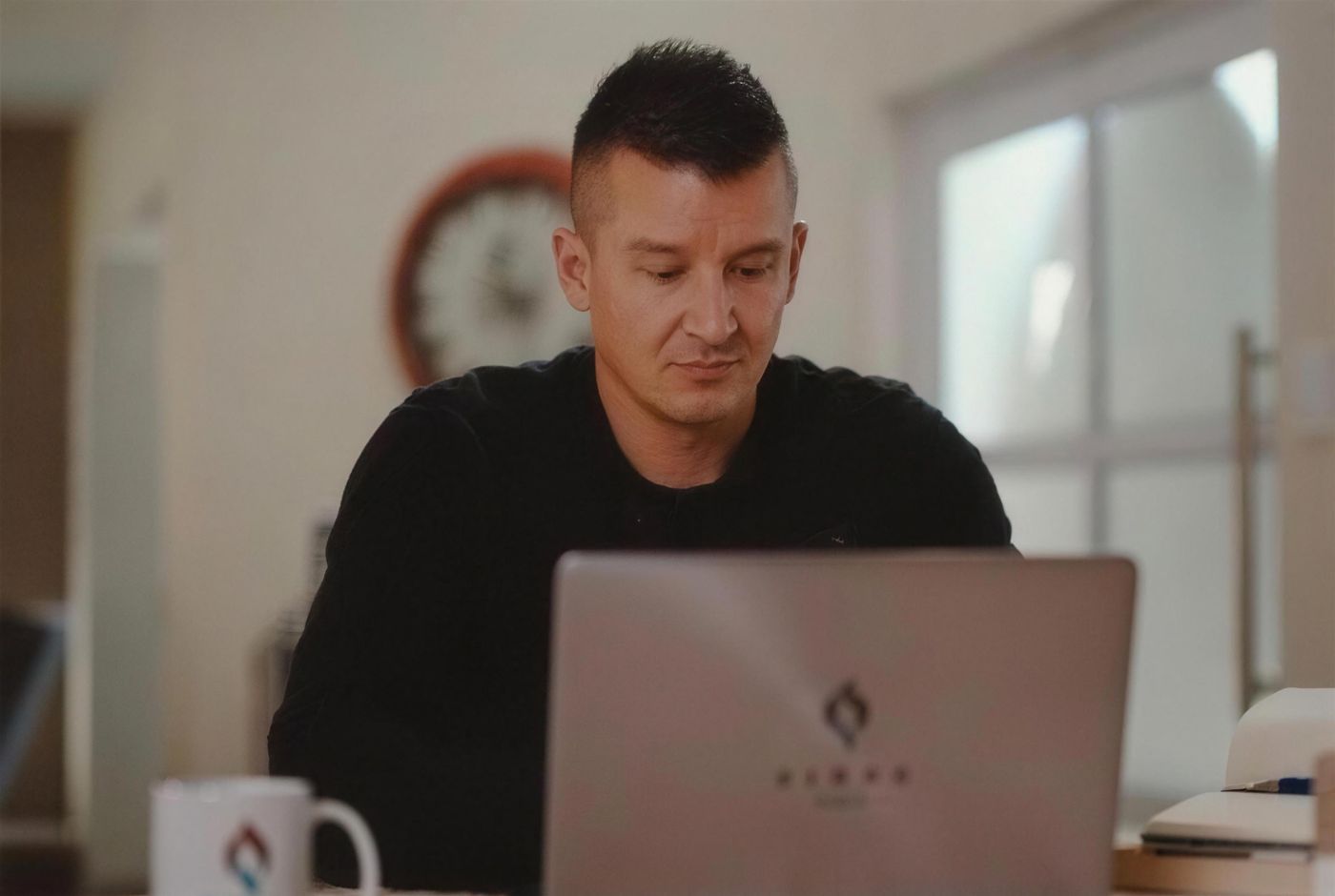 Bruce reviewing sales data
